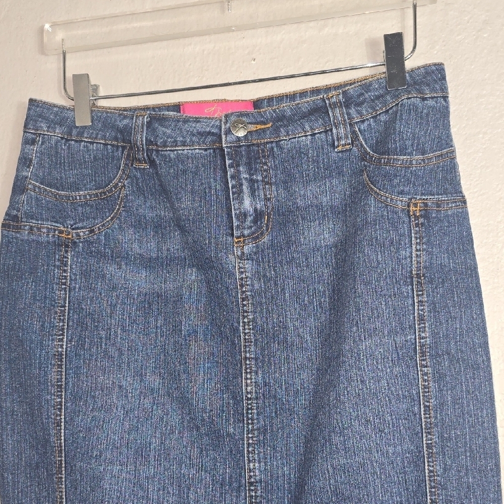 Talia Blue Mini  Denim Pencil Skirt for Work - Picture 2 of 5